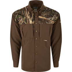 Drake Two-Tone Vented Wingshooter Long Sleeve Shirt
